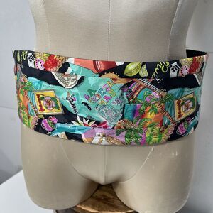Nicole Miller La Cerveza Cummerbund Men’s Tuxedo Accessory Rare Limited tropical
